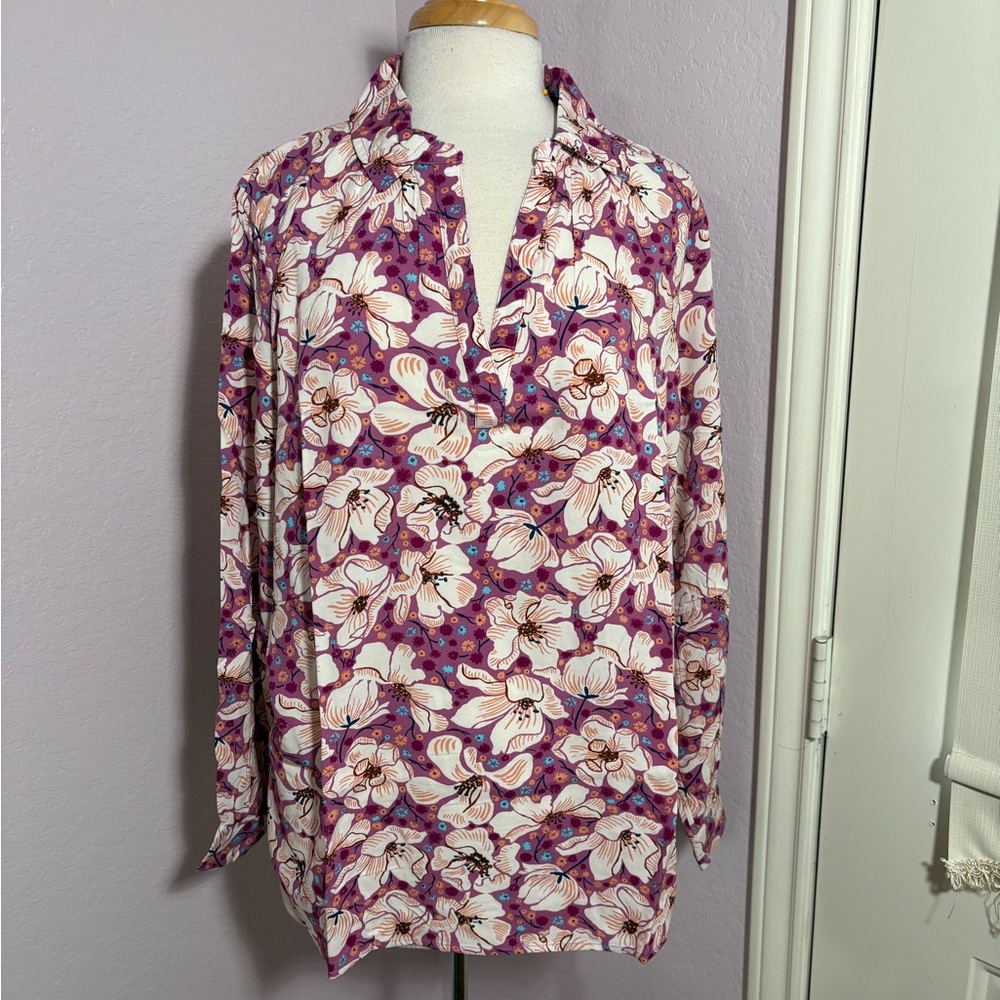 NWT Style & Co. Purple Floral Tunic Blouse SIZE 2X